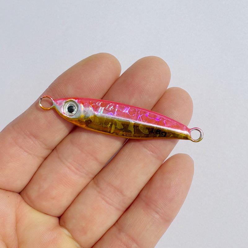 Luminous Blue Knife Iron Plate Lure with Double Hooks for Long Casts, Sea & Freshwater Fishing.