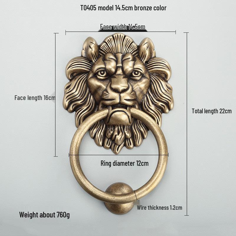 Antique Brass Lion Head Door Knocker & Pull Handle for French Doors