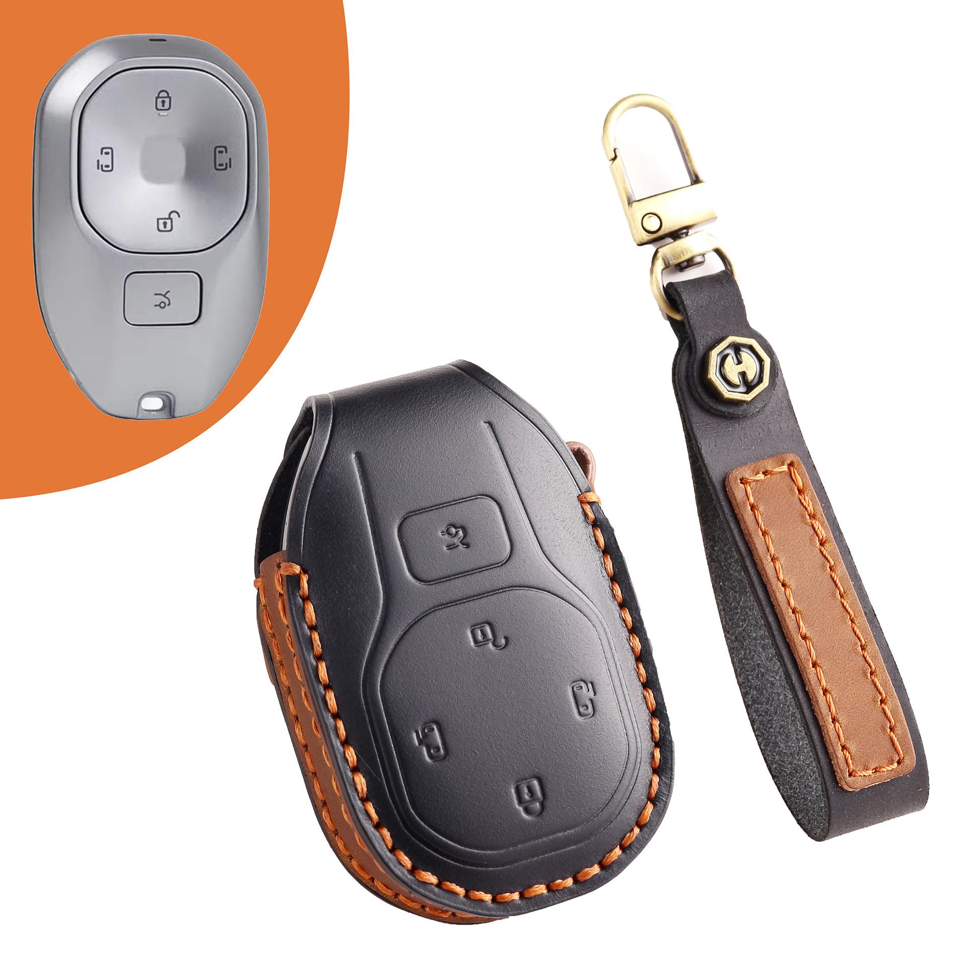 

Dedicated to GAC New Energy Trumpchi E8 car key cover, high-end cowhide key bag, new energy genuine leather чёрный