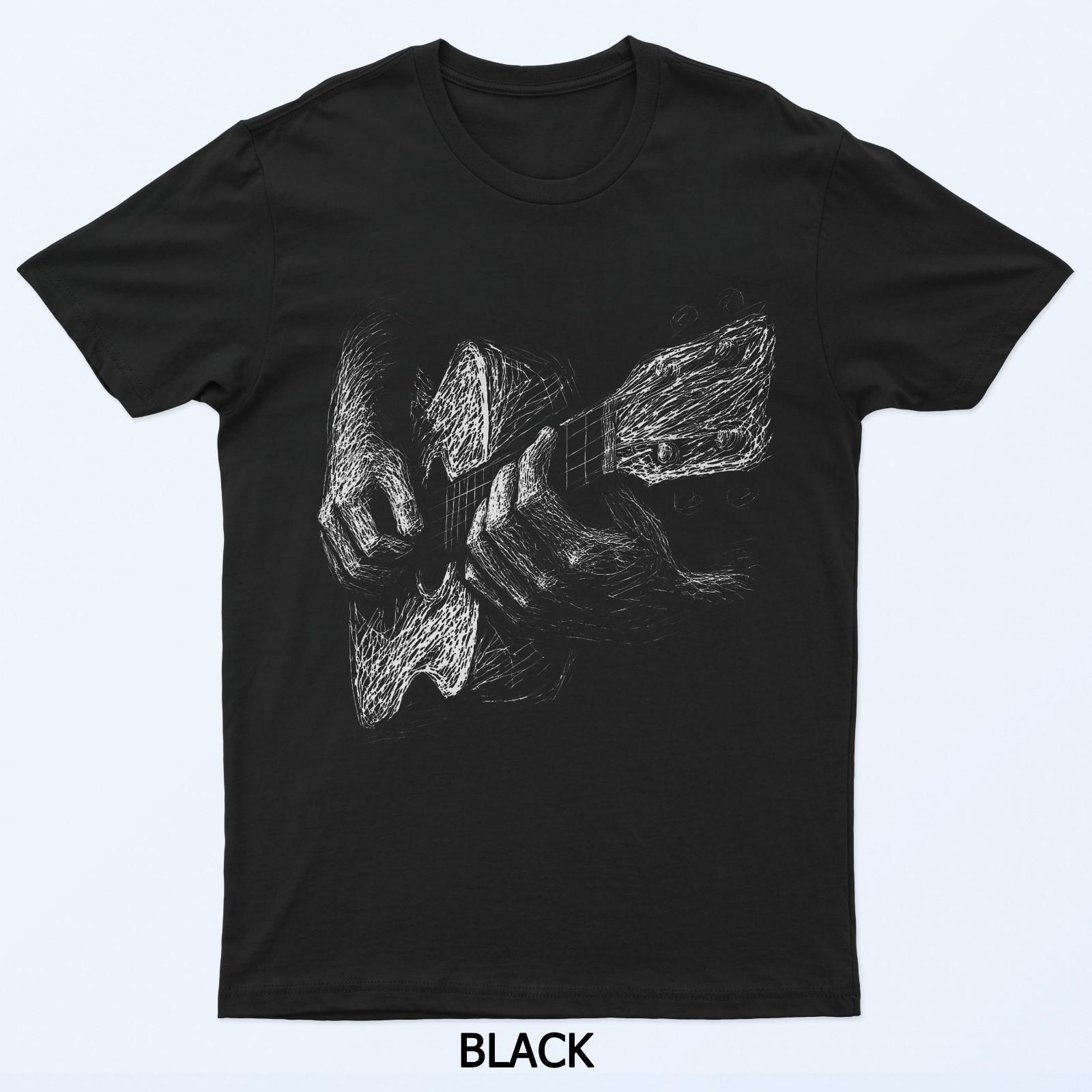 Рубашка для гитариста-акустика, винтажная, для учителя музыки, гитариста, черная футболка S