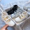 2025 Girls' Princess High-Heeled Ballet Style Mary Jane Shoes - Spring/Autumn with Bow Detail