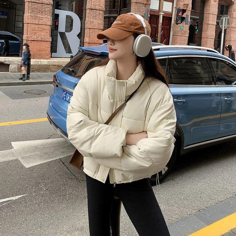 Down Cotton Jacket Women New Winter Clothes Korean Loose Small Padded Coat Female Large Size PU Short Lightweight Parkas