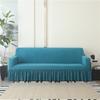 1/2/3/4 Seater Elastic Sofa Cover With Skirt Solid Color Thick Jacquard Sofa Protective Cover For Living Room