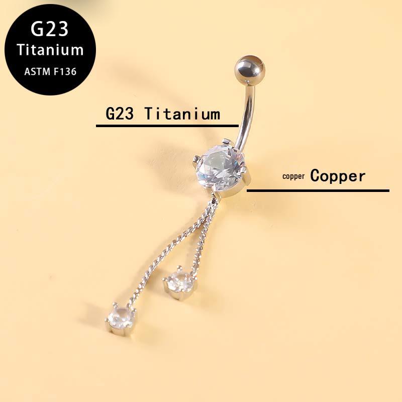 

Стильный титановый пирсинг для пупка G23 с цирконом в виде цветка Titanium Color