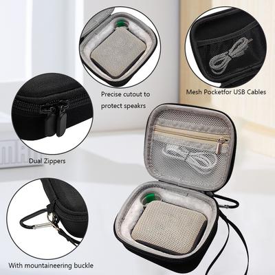 Portable Storage Bag Anti-scratch Travel Protective Case with Hand Rope & Carabiner Hardshell Case for JBL Go 4 Portable Speaker