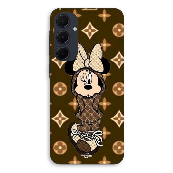 Custodia per telefono - MANIACASE - Samsung galaxy A55 - Silicone - Morbida - Minnie Disney LV marrone