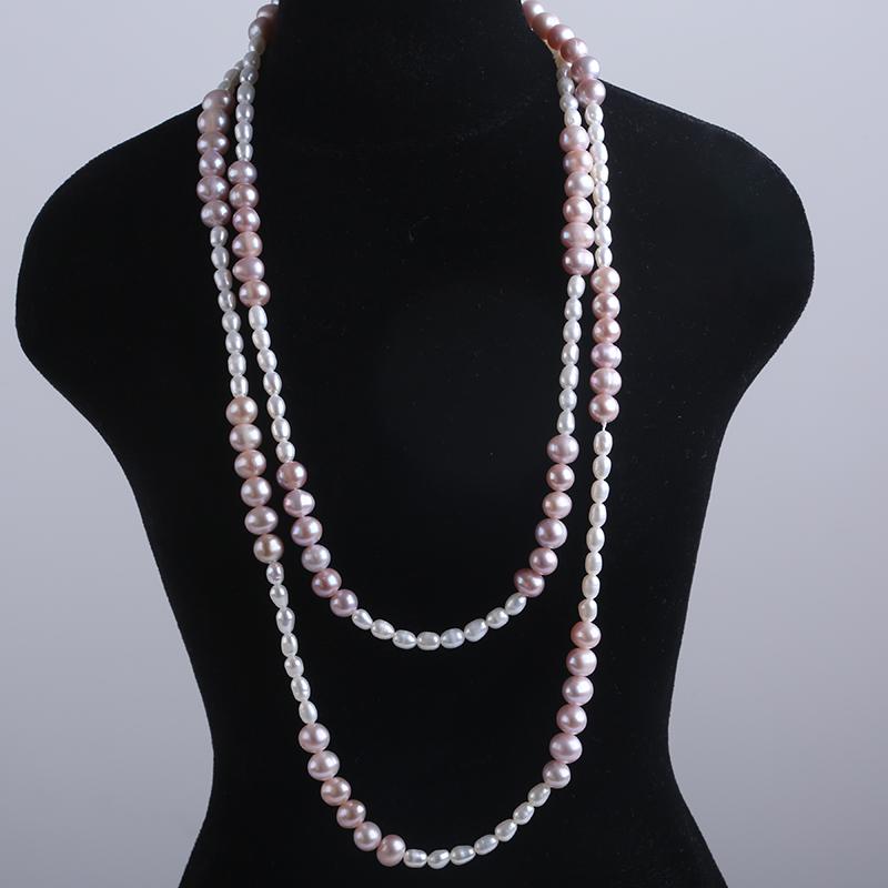 Fashion Jewelry High Quality Stylish and Simple 100cm Long Sweater Chain Necklace Freshwater Pearl Necklace Jewelry