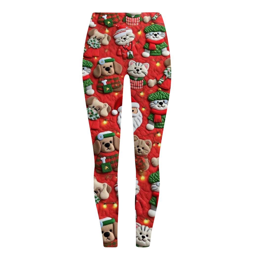 Women's Casual Fashion Outdoor Halloween Printed Slim Elastic Yoga Pants Cropped Pants