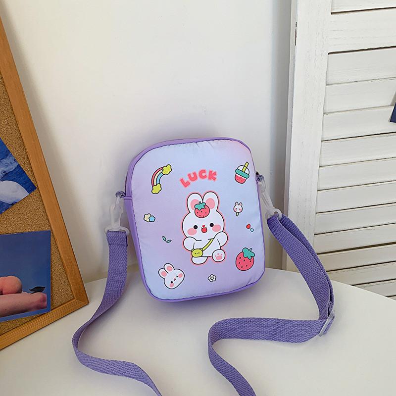 Adorable Rabbit And Bear Canvas Shoulder Bag For Kids Lightweight And Stylish Design