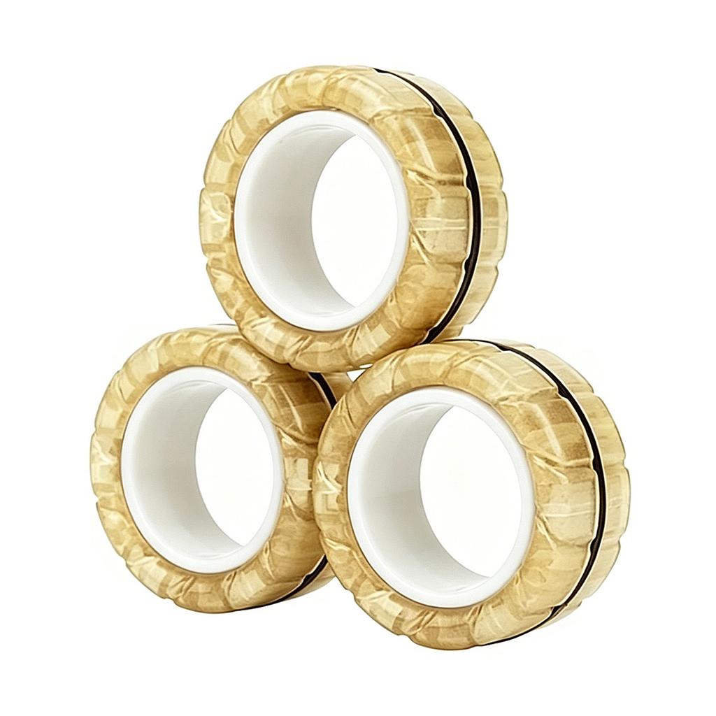 Magnetischer Fingerringe Set für Kinder und Erwachsene Stressabbau und Fokus Spielzeug Drehende Fidget Ringe für Angst und Konzentrationsverbesserung