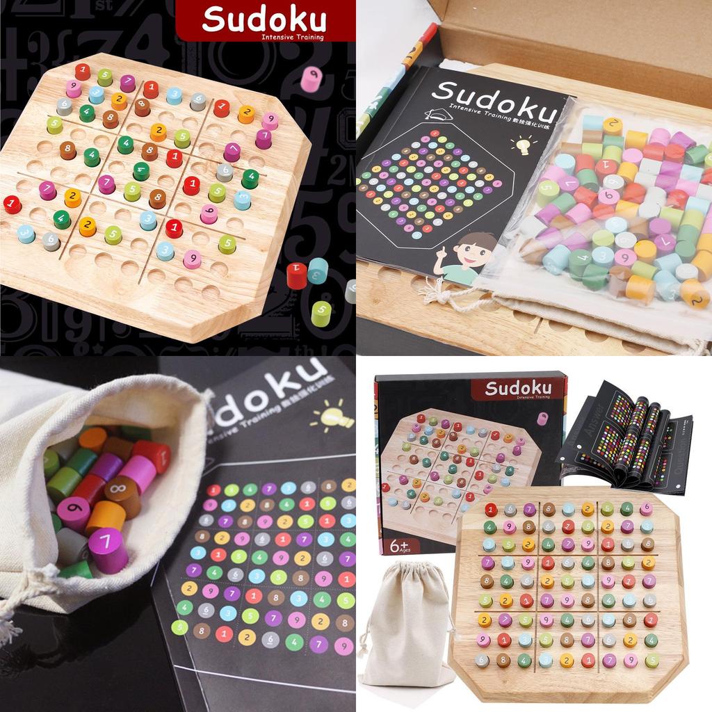 Sudoku Wooden Logic Puzzle Game Board Toy For Kids Brain Training Learning And