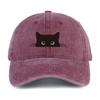 Black cat print vintage baseball cap for men and women, fashionable and casual versatile hat for shopping and dating