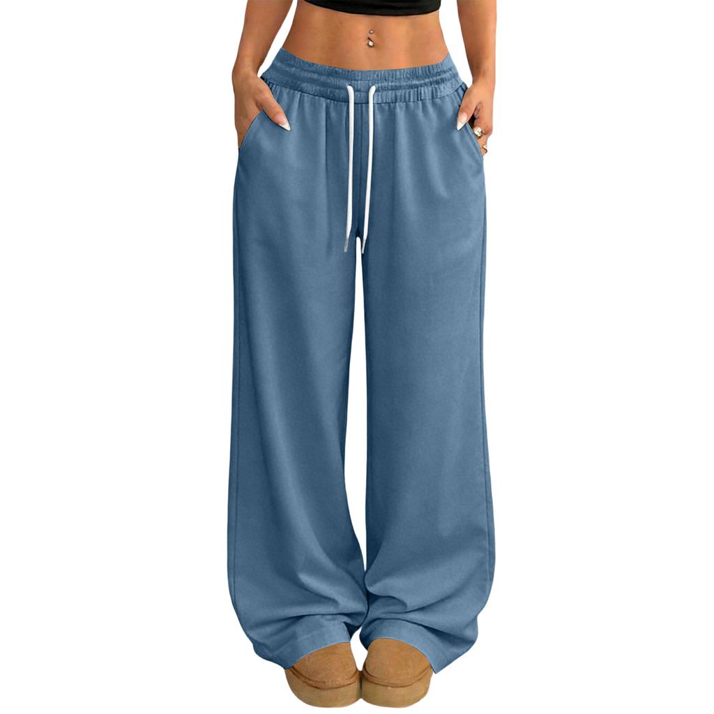 Women's Casual And Fashionable  Elastic Waist Loose Wide Leg Pants