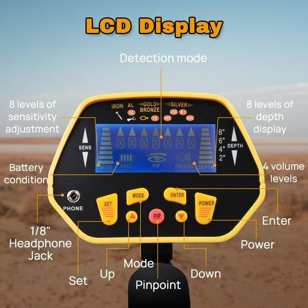 Metal Detector Treasure Search Digger Finder Hunter LCD Display Deep Sensitive Waterpoof Coil Gold Jewelry