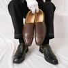 Large size leather shoes men's retro business dress casual shoes men's shoes large size groom wedding shoes