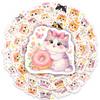 50 Watercolor Soft Cute Cat Stickers Cute Cartoon Kitten Luggage Notebook Handbook Stickers