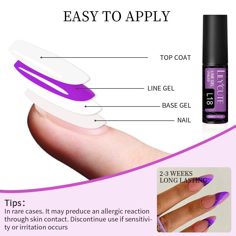 A Full Set Of Elastic Brushed Glue, Nail Art Fluorescent Pull Line Hook Glue, Painted Diy Manicure Phototherapy Nail Polish Glue