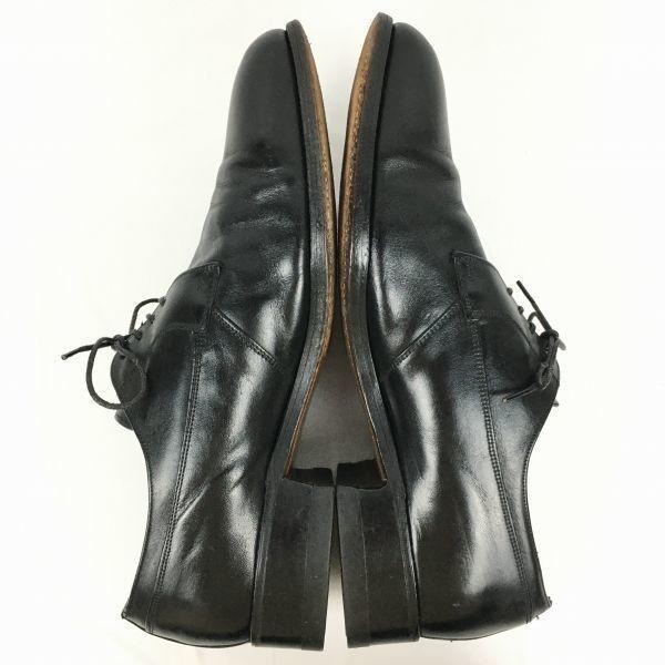 70s 1977? Vintage FLORSHEIM Plain Toe Business Shoes Black Size 10D 27.5-28.0 Men's(USED)