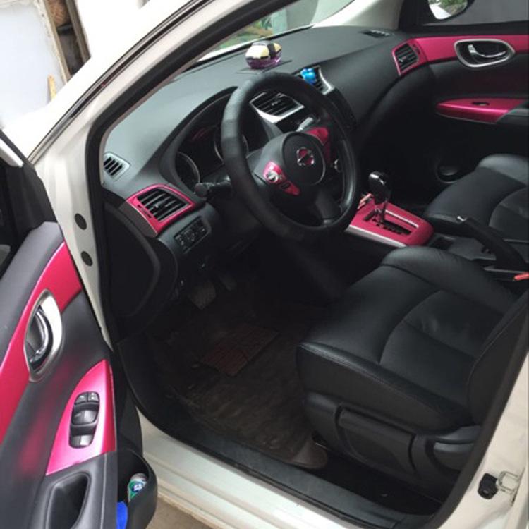 16-21 Sylphy Wnętrze Włókno Węglowe Odporne na Zarysowania Naklejki na Zmianę Biegów