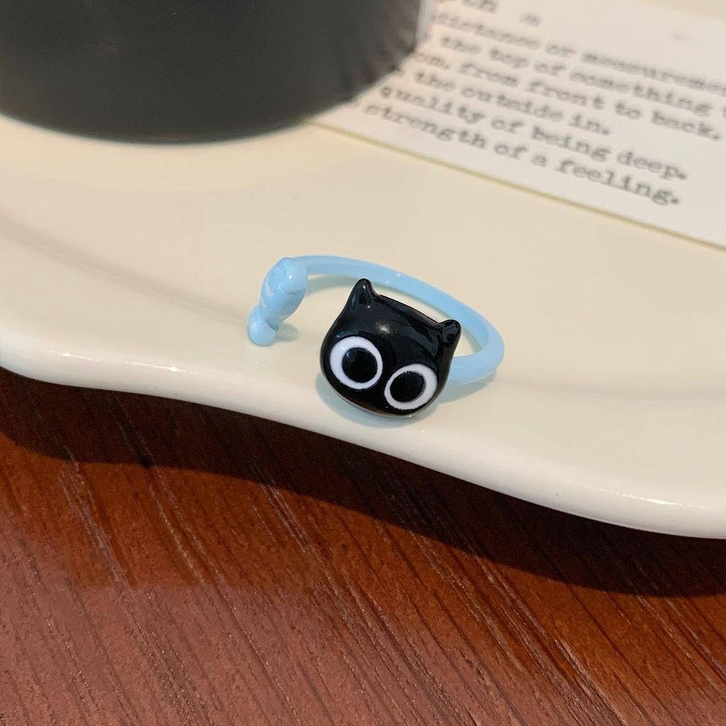 Fashion Cat Funny Personality Ring Charm Cute Style Ring Birthday Party Gift for Friends Exquisite Accessories