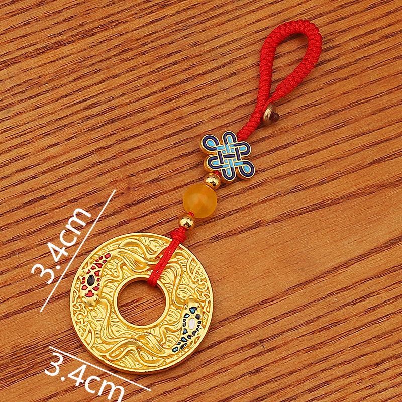 Gold Sand Zakiram Pendant: Wealth-Attracting Fortune Bag Keyring—Peace, Joy & Happiness Accessory