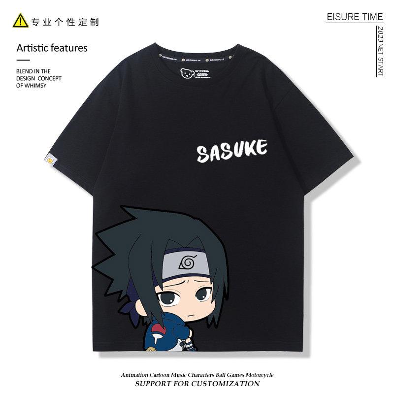 Childrens Tshirt Cartoon Naruto Sasuke Naruto QVersion Anime Peripheral Printed Parent Child Wear Pure Cotton Fashion Tshirt