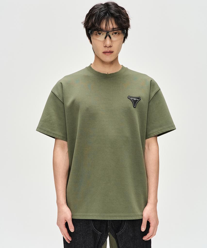 ADSB ANDERSSON BELL Unisex Stool Patch Logo T-Shirt Atb1230U(Khaki)