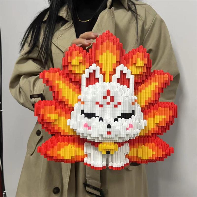 Chao Le Sen Neunschwänziger Fuchs Mädchen Hoher Schwierigkeitsgrad Puzzle DIY Bausteine