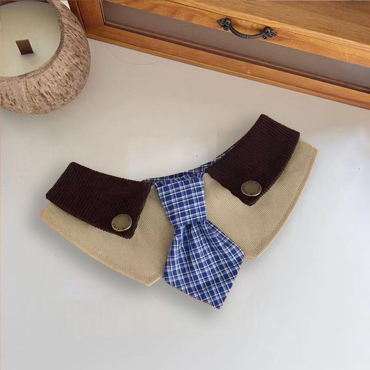 Pet Lattice Triangular Scarf for Small Dogs and Cats Cute Pet Necktie and Bib Puppy Kitten Bow Ties for Dogs Pet Accessories (as the picture,S)