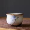 Moon White Ru Kiln Play Lotus Tea Cups Retro Small Tea Cups Open Ru Pottery  Marigold Household Kung Fu Tea Set