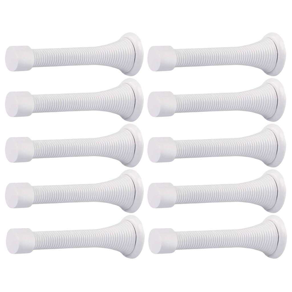 10Pcs Heavy Duty Spring Door Stopper with Rubber Bumper AntiCollision Wall Protector for Kitchen Bedroom Office