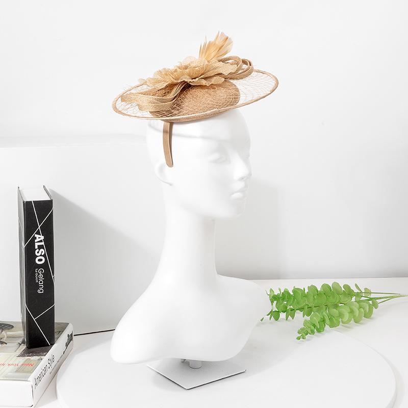 2026 Frühjahr/Sommer Feder-Schleier Kopfschmuck: Retro-Teeparty-Blumen-Haarschmuck für Damen