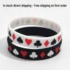 Braccialetto da polso in silicone stile Poker Bianco e Nero Disponibile - Design alla moda e creativo con carte da gioco