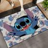 Stitch Welcome Door Mat Non Slip Polyester Floor Mat Flowers and Butterfly Entrance Bathroom Entrance Home Decoration  Rugs