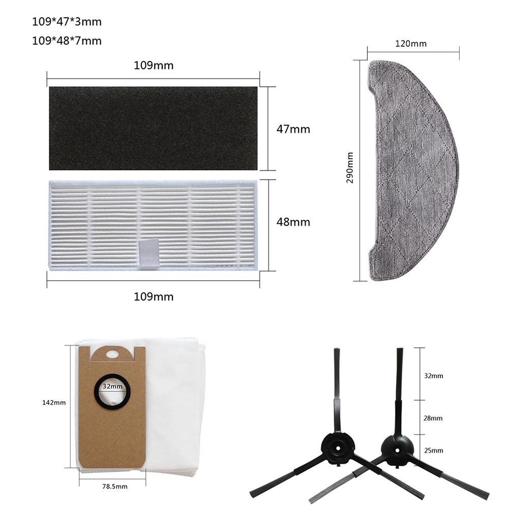 1 Ensemble Pour Laresar Pour L6 Pro Pour Ultenic Pour T10 Brosse Latérale Principale Lingette Serpillère Accessoires d'Aspirateur Pièce de Rechange Pour Remplacer