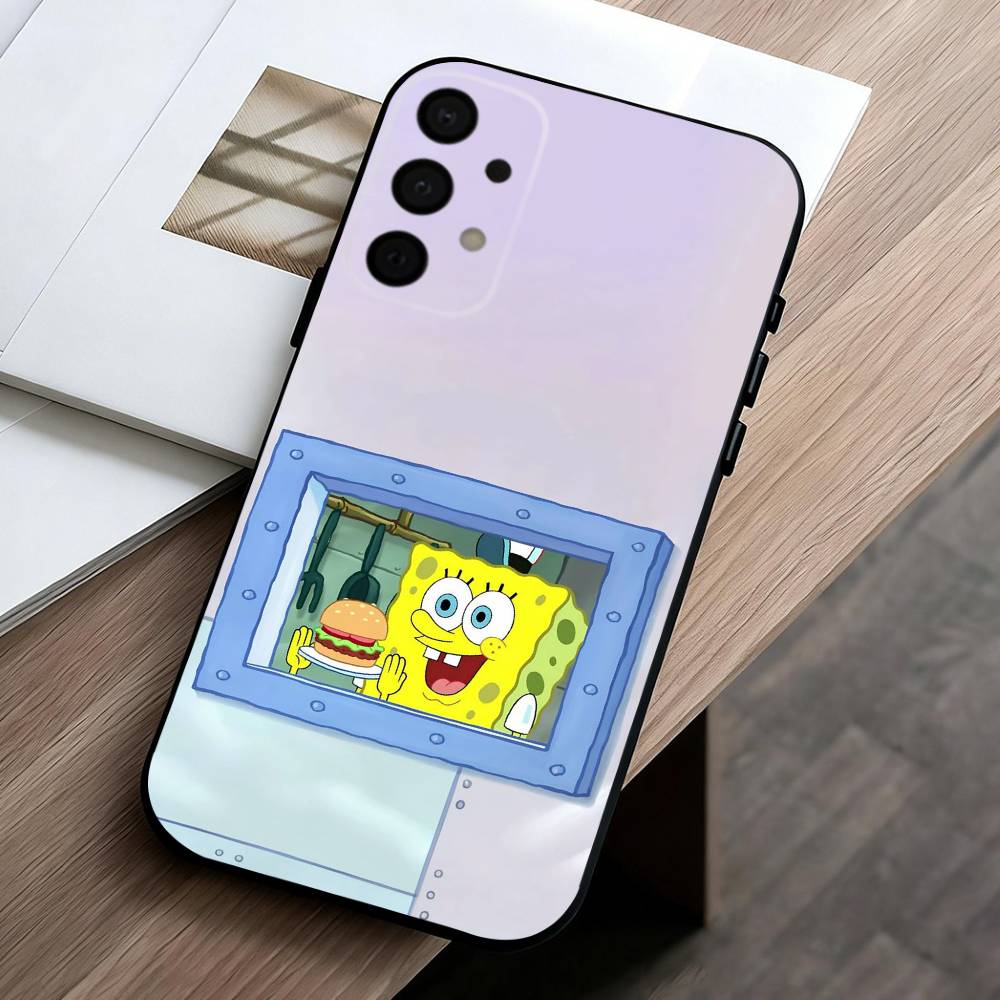 S-Sponge F-Funny B-Bob Animation phone Case For Samsung Galaxy A73,A72,A71,A70,A53,A52,A51,Others Soft Black Shell