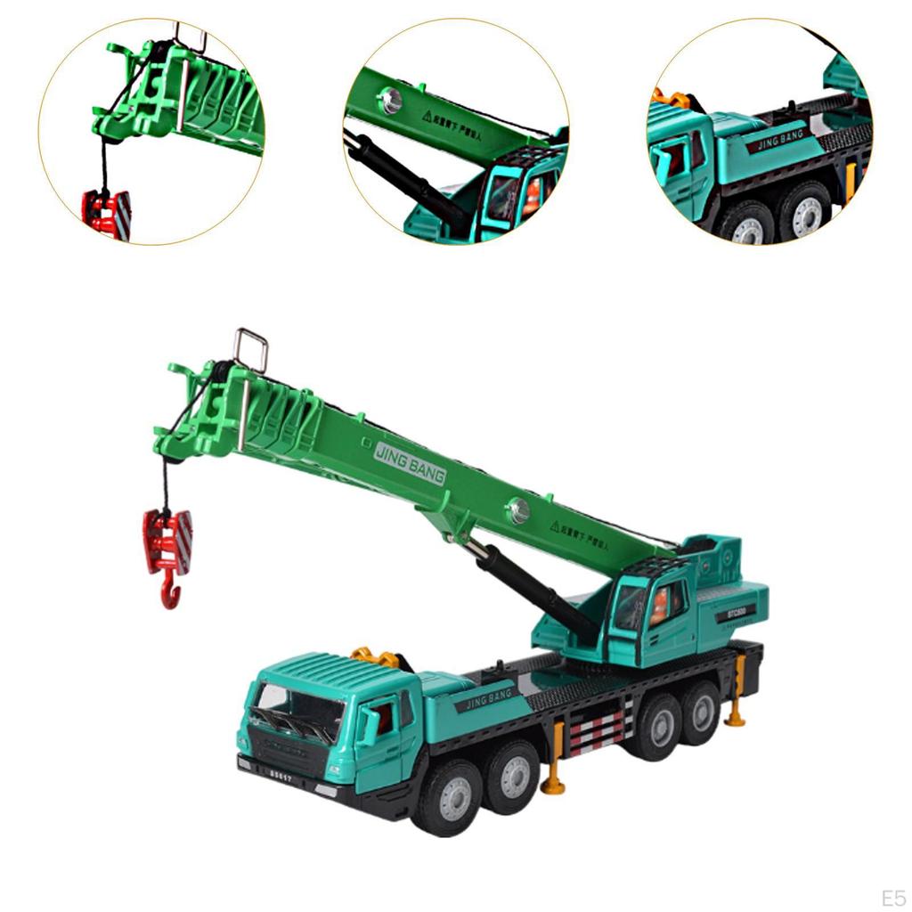 1:50 Scale Crane Truck Model for Kids Educational Alloy Vehicle Ages 3+