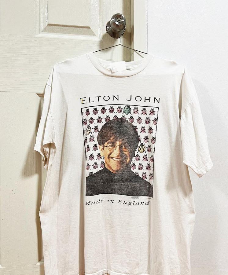Elton John Vintage Stil Grafik Schwarz T-Shirt Unisex ED1196