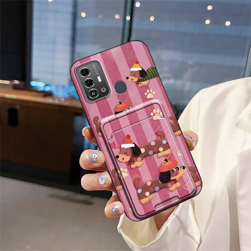 Anti-knock Cute Phone Case For ZTE Blade A53 Pro Full Wrap Card Sleeve Soft Case Durable Dirt-resistant Cartoon Cover