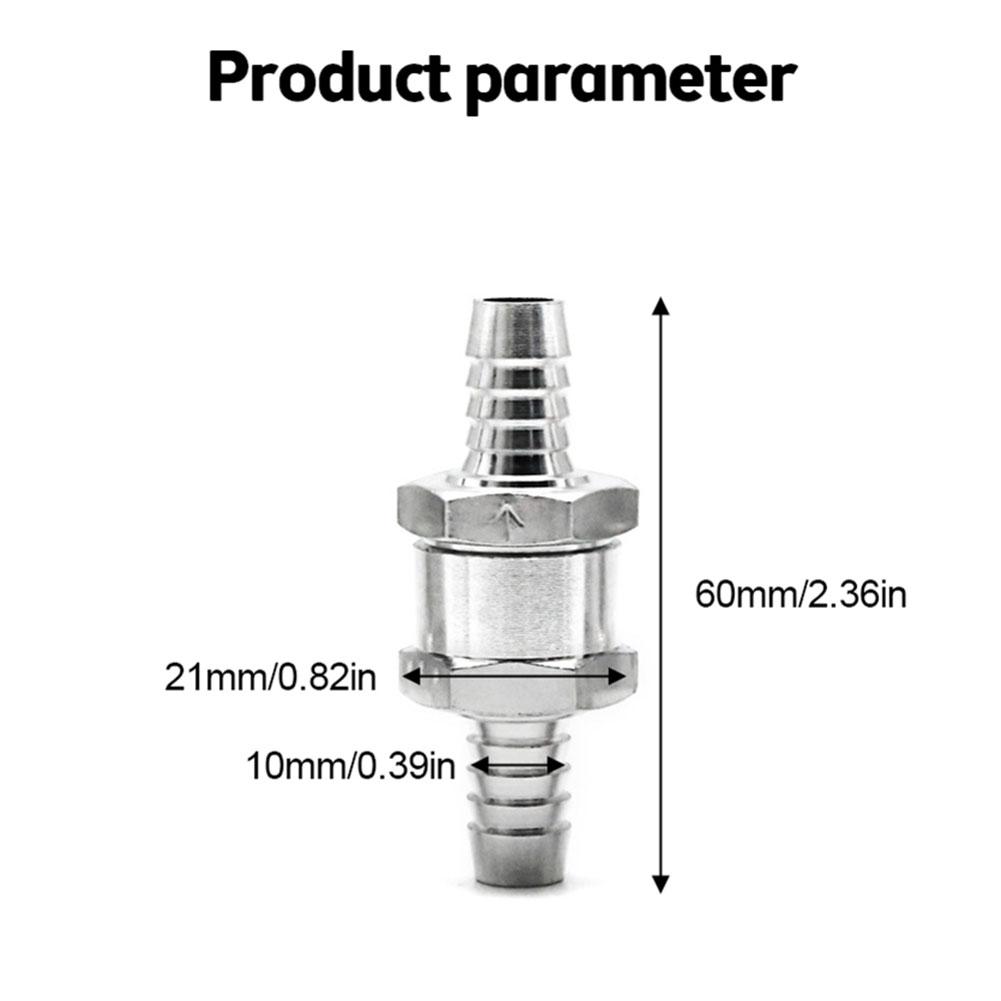 Fuel Non Return Check Valve 6/8/10/12mm Aluminium Alloy Petrol Fuel Line Way Aluminium 1 Way Fuel Line Check Valve Fuel System Fittings7