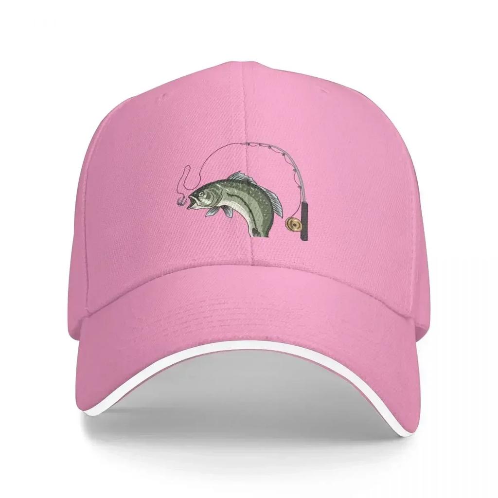 Fish with Rod and Reel Gone FishingCap Baseball Cap streetwear Rugby Unisex cap Womens
