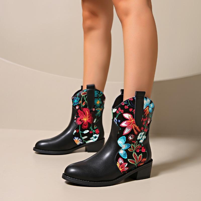 Móda 2024 Žhavý výprodej Dámské boty Boční zip Dámské kozačky Módní Plus Size Moderní kozačky Dámské nové krystalové kozačky s kulatou špičkou do poloviny lýtek