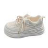 Casual Shoes, Mesh Breathable, Thick-soled Women's Height-increasing Sneakers, Women's 2025 New Spring and Summer Explosive Versatile White Shoes