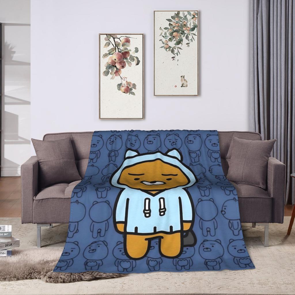K-Kakaos F-Friends Ryan Blanket Super Soft Fashion Plush Bedding Throws For Outdoor Travel Office Flannel Bedspread Bed Cover