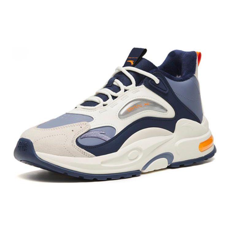 Anta Millennium 5.0 Fabric Synthetic Leather Warm Low-Top Sports Casual Shoes Men Sneakers Ink-Blue 112248985-3