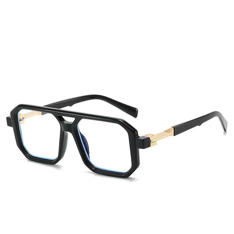 Retro Square Frame Sunglasses Men Women Unisex Fashion Double Beam UV Protection Trendy Accessories