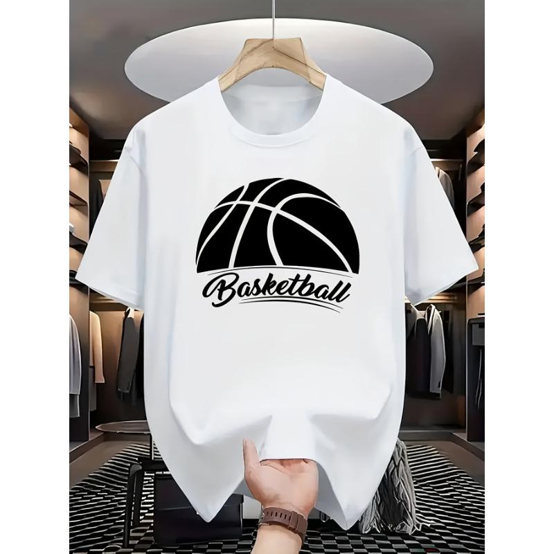 European Sizes Round Neck Short Sleeve T-Shirt - Sports Basketball Culture Style Black Half-Cut Basketball