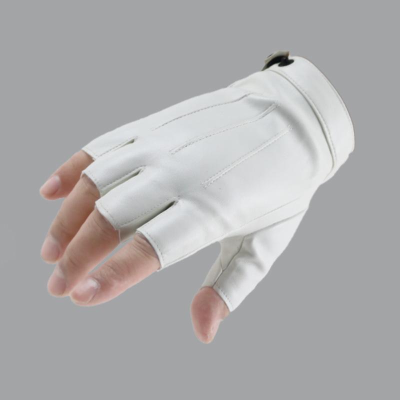 

Кожаные перчатки без пальцев для велоспорта и вождения на открытом воздухе one size fits all белый