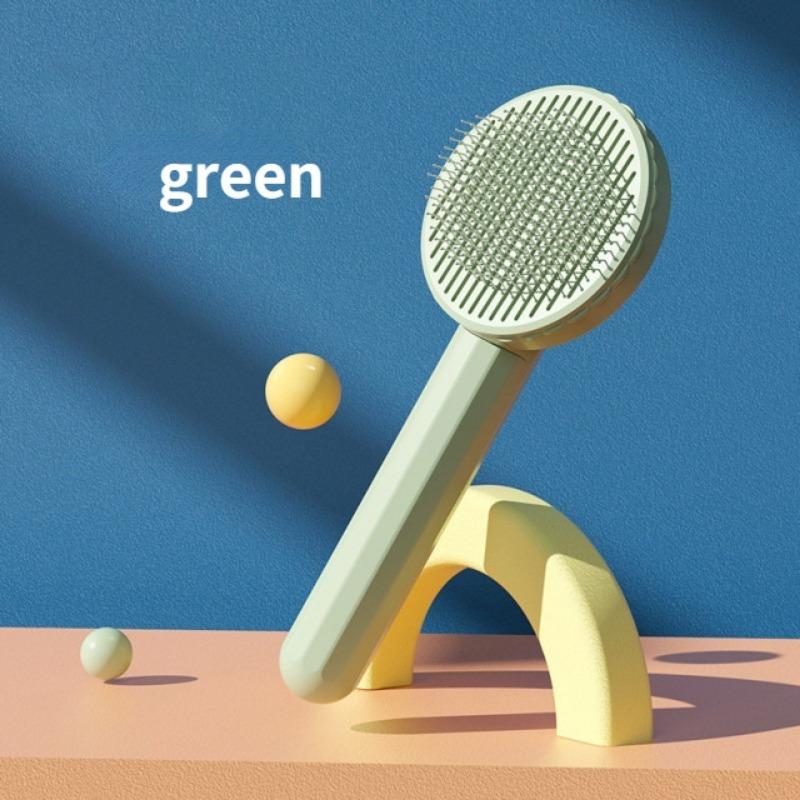 

Расческа для домашних животных, удаление волос в один клик, самоочищающаяся расческа для собак, круговой массаж для удаления плавающей расчески для волос 1pcs зелёный