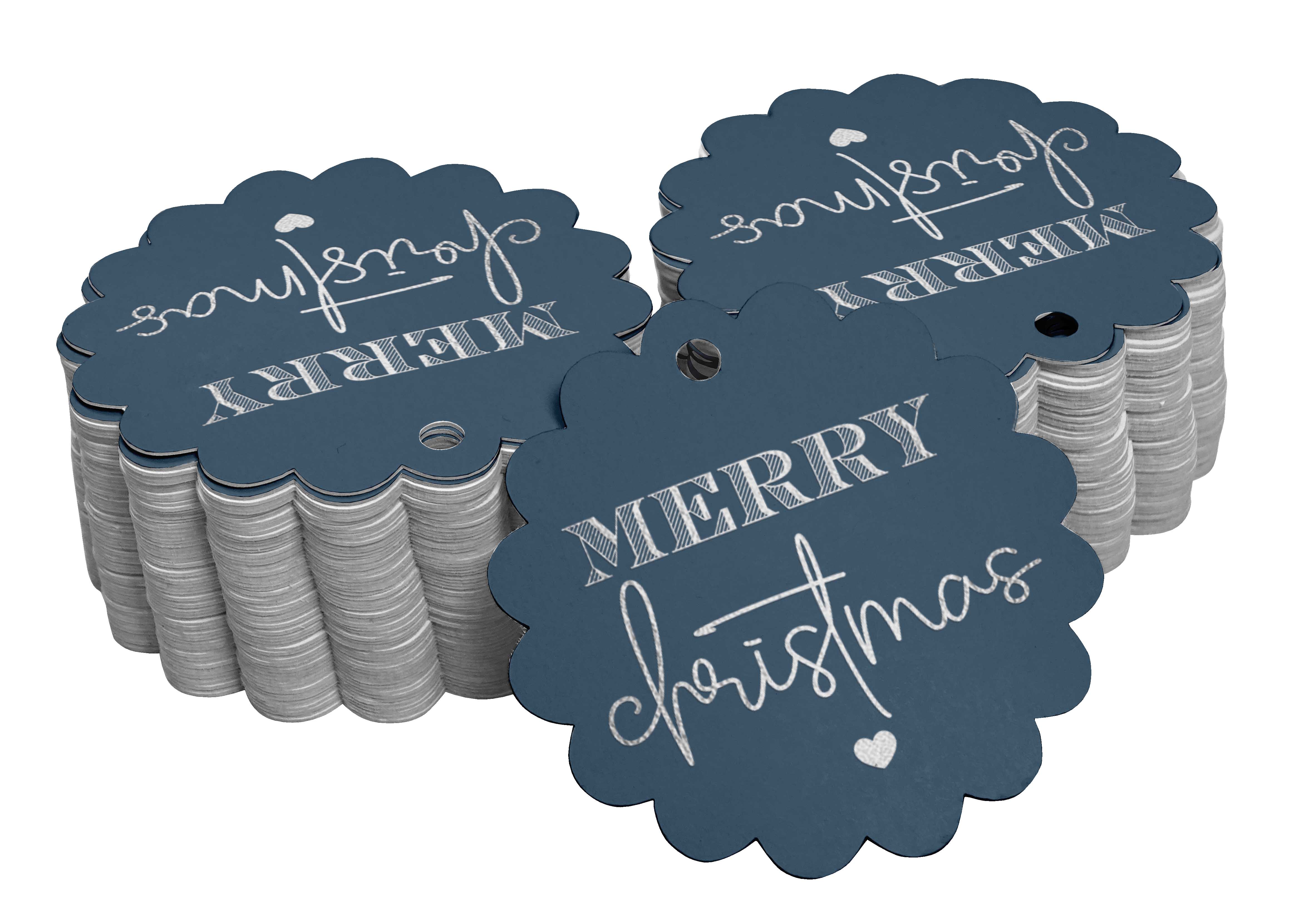 

Inkdotpot Справжня золота фольга Merry Christmas Tags Favor Hang Paper Tags 100 50 Silver Foil Tags синій